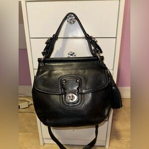 Black Leather Coach 19132 Willis Vintage Purse